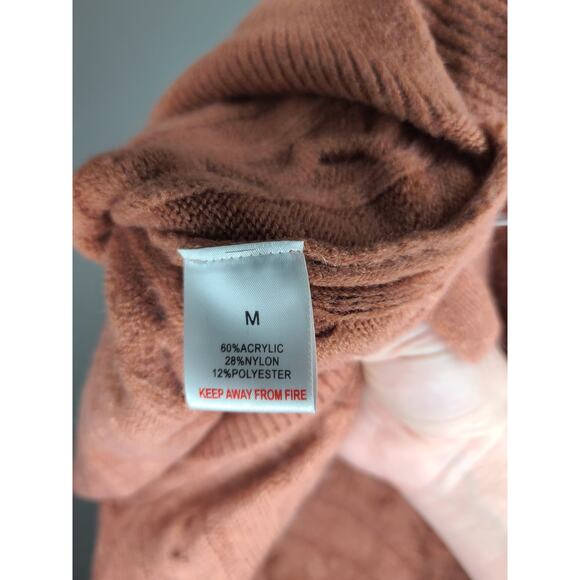 NWT Nasty Gal rust colored v-neck long sleeve sweater - medium / large - Picture 4 of 5